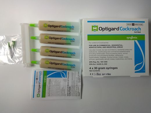 Средство от тараканов OPTIGARD Cockroach Gel (Syngenta, США), 4 шприца по 30 грамм